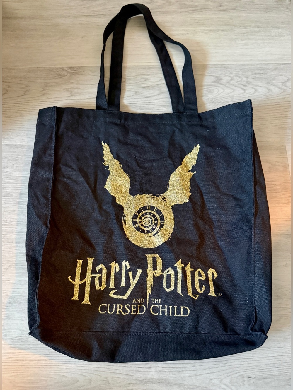 Harry Potter and the cursed child logo cotton tote Bag Black Retro Kidcore